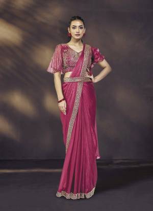 Look Attrective These Designer Party Wear Ready To Wear Saree With Blouse in Fine Colored.These Saree Are Two Tone Satin Silk And Blouse Tissue Silk is Fabricated.Its Beautified Solid,Heavy Fancy Desiger Embroidery With Hand Work .