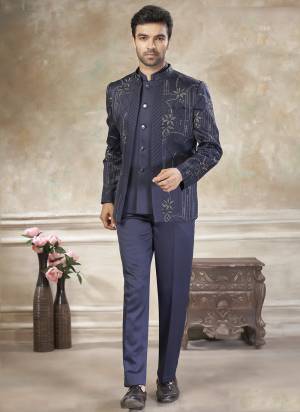 Looking These Party Wear Mans Wear Jodhpuri Style Top Bottom wearing this fashionable. Tailored Top And Bottom Are Imported Fabriced With Designer Thread,Sequance Embroidery Work.