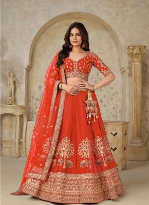 For A Designer Look,Grab These Lehenga Choli in Fine Colored.These Lehenga And Choli Are Fabricated On Silk Pair With Soft Net Dupatta.Its Beautified With Designer Embroidery,Hand Work.