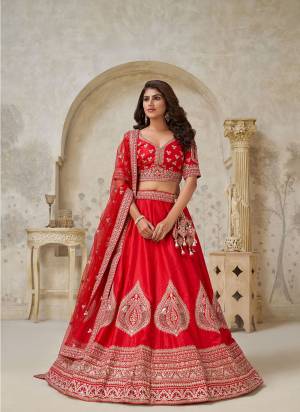 For A Designer Look,Grab These Lehenga Choli in Fine Colored.These Lehenga And Choli Are Fabricated On Silk Pair With Soft Net Dupatta.Its Beautified With Designer Embroidery,Hand Work.