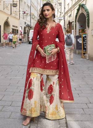 Attractive These Party Wear Free Size Stitched Plazzo Suit in Fine Colored Pair With Dupatta.These Top And Dupatta Are Chinon And Bottom Are Silk And Pair With Santoon Inner.Its Beautified With Designer Embroidery Work,Printed.