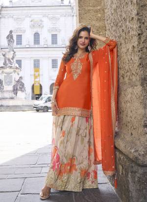 Attractive These Party Wear Free Size Stitched Plazzo Suit in Fine Colored Pair With Dupatta.These Top And Dupatta Are Chinon And Bottom Are Silk And Pair With Santoon Inner.Its Beautified With Designer Embroidery Work,Printed.