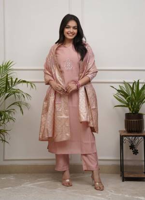 Looking These Suit in Fine Colored Pair With Bottom And Dupatta.These Top Are P V Chanderi And Bottom Are Fabricated On P V Chanderi Pair With Cotton Dupatta.Its Beautified With Designer Embroidery Work.