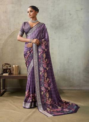 Attrective These Party Wear Saree in Fine Colored.These Saree Are Crepe Viscose And Blouse is Fabricated On Crepe Viscose Pair.Its Beautified With Woven Border Designer, Digital Printed.