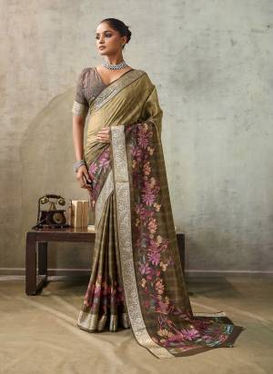 Attrective These Party Wear Saree in Fine Colored.These Saree Are Crepe Viscose And Blouse is Fabricated On Crepe Viscose Pair.Its Beautified With Woven Border Designer, Digital Printed.