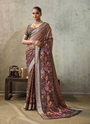 Attrective These Party Wear Saree in Fine Colored.These Saree Are Crepe Viscose And Blouse is Fabricated On Crepe Viscose Pair.Its Beautified With Woven Border Designer, Digital Printed.