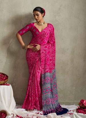 Looking These Traditinol Party Wear Saree in Fine Colored.These Saree Are Satin Silk And Blouse is Fabricated On Satin Silk Pair.Its Beautified With Designer Bandhani Printed.