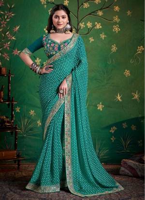 Garb These Party Wear Saree in Fine Colored.These Saree Are Georgette And Blouse is Fabricated On Georgette Pair.Its Beautified With Printed Designer With Embroidery Work Lace Border And Blouse.