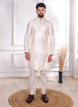 For A festive And Party Wear,Looking These Readymade Kurta With Payjama in Fine Colored.These Kurta is Fabricated On Jacquard Silk And Art Silk Bottom With Woven Butti Designer With Mirror Embroidery Work.Buy Now.