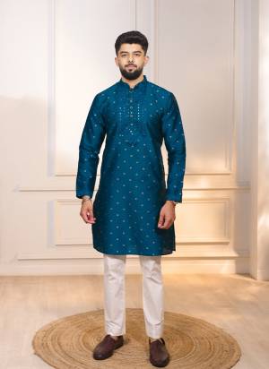 For A festive And Party Wear,Looking These Readymade Kurta With Payjama in Fine Colored.These Kurta is Fabricated On Jacquard Silk And Art Silk Bottom With Woven Butti Designer With Mirror Embroidery Work.Buy Now.