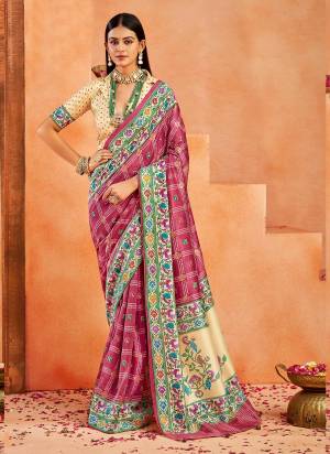 Attrective These Party Wear Saree in Fine Colored.These Saree Are Velvet Tussar Silk And Blouse is Fabricated On Velvet Tussar Silk Pair.Its Beautified With Designer Paithani Pallu With Ghatchola Printed.