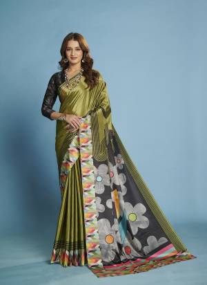 Attractive These Fastive And Party Wear Saree in Fine Colored.These Saree And Blouse is Fabricated On Malai Crepe Silk.Its Beautified With Designer Digital Printed.