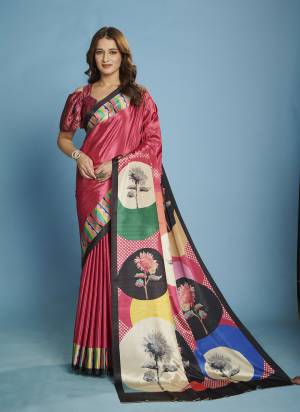 Attractive These Fastive And Party Wear Saree in Fine Colored.These Saree And Blouse is Fabricated On Malai Crepe Silk.Its Beautified With Designer Digital Printed.