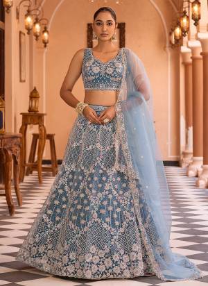 Attrective Looking This Party Wear Fine Color Fancy Heavy Designer Choli And Lahenga Fabriced On Net And Dupatta Net In Fabricated Beautified With Attrective Designer Sequance,Thread Embroidery Work. Buy Now.