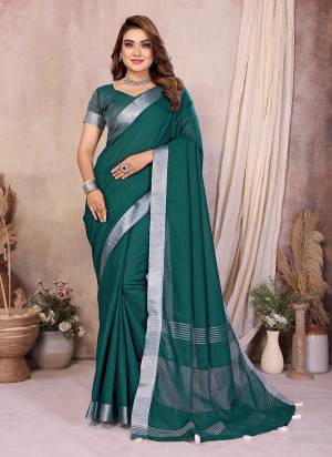 Garb These Party Wear Saree in Fine Colored.These Saree And Blouse is Fabricated On Linen Cotton.Its Beautified With Woven Silver Jari Borser Pallu Designer.