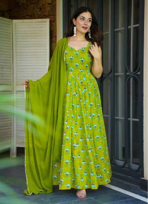 Attrective Looking These Beautiful Looking Readymade Long Gown With Dupatta.These Gown Are Rayon Fabricated With Georgette Dupatta.Its Beautified With Designer Digital Printed.