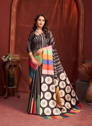 Looking These Fastive And Party Wear Saree in Fine Colored.These Saree And Blouse is Fabricated On Malai Crepe Silk.Its Beautified With Designer Digital Printed.