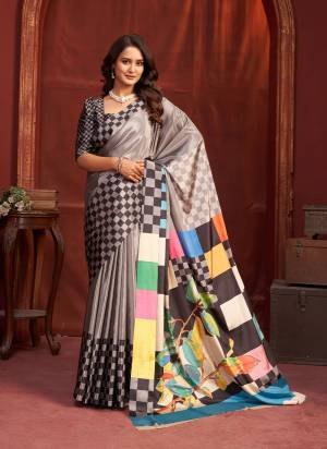 Looking These Fastive And Party Wear Saree in Fine Colored.These Saree And Blouse is Fabricated On Malai Crepe Silk.Its Beautified With Designer Digital Printed.