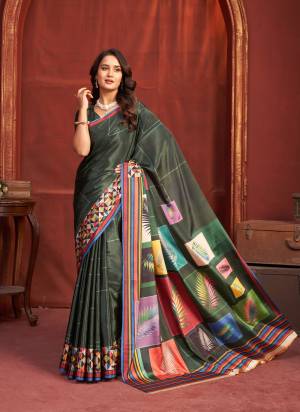 Looking These Fastive And Party Wear Saree in Fine Colored.These Saree And Blouse is Fabricated On Malai Crepe Silk.Its Beautified With Designer Digital Printed.