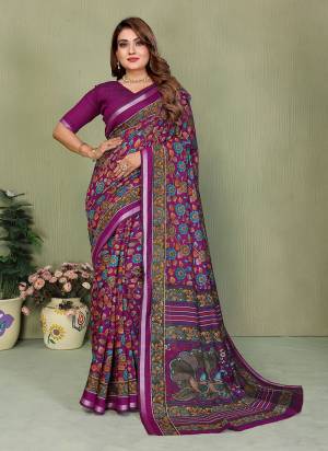 Garb These Party Wear Saree in Fine Colored.These Saree And Blouse is Fabricated On Mul Cotton.Its Beautified With Designer Traditional Digital Printed.