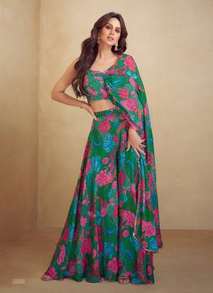 Attractive These Party Wear Free Size Stitched Plazzo Suit in Fine Colored Pair With koti.These Top And Koti Are Chinon And Bottom Are Chinon And Pair With Santoon Inner.Its Beautified With Designer printed With Embroidery Work.