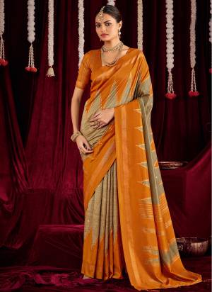 Garb These Traditinol Party Wear Saree in Fine Colored.These Saree Are Ikkat Silk And Blouse is Fabricated On Ikkat Silk Pair.Its Beautified With Designer Zig Zag Printed.