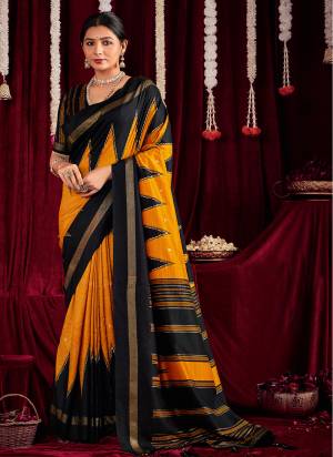 Garb These Traditinol Party Wear Saree in Fine Colored.These Saree Are Ikkat Silk And Blouse is Fabricated On Ikkat Silk Pair.Its Beautified With Designer Zig Zag Printed.