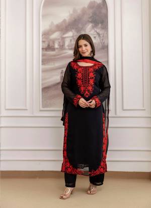 Garb These Suit in Fine Colored Pair With Bottom And Dupatta.These Top And Bottom Are Fabricated On Georgette Pair With Georgette Dupatta.Its Beautified With Designer Embroidery Work.