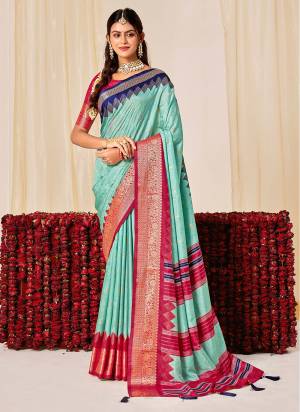 Garb These Traditinol Party Wear Saree in Fine Colored.These Saree Are Velvet Tussar Silk And Blouse is Fabricated On Velvet Tussar Silk Pair.Its Beautified With Woven Designer,Printed.