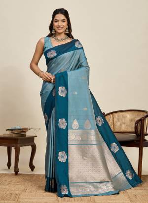 Attractive This Party Wear Saree Paired With Blouse.This Saree And Blouse Are Soft Silk Fabric With Woven Jari Designer. Buy This Pretty Saree Now.