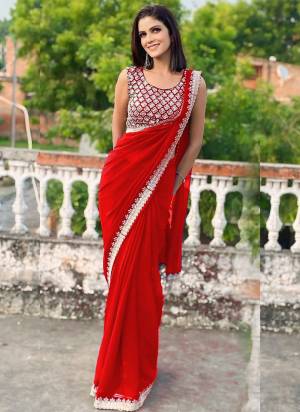 Attrective These Party Wear Saree in Fine Colored.These Saree Are Georgette And Blouse is Art Silk Fabricated.Its Beautified With Designer Sequance Embroidery Work Lace Border And Blouse.