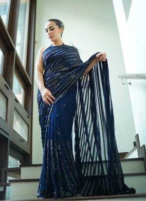 Attrective These Party Wear Fancy Saree in Fine Colored.These Saree Are Georgette And Blouse is Art Silk Fabricated.Its Beautified With Heavy Designer Sequance Embroidery Work.