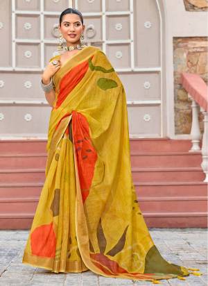 Looking These Designer Party Wear Saree in Fine Colored.These Saree Are Linen Silk And Blouse is Fabricated On Linen Silk Pair.Its Beautified With Designer Digital Printed.