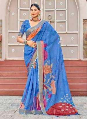 Looking These Designer Party Wear Saree in Fine Colored.These Saree Are Linen Silk And Blouse is Fabricated On Linen Silk Pair.Its Beautified With Designer Digital Printed.