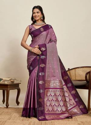 Attractive This Party Wear Saree Paired With Blouse.This Saree And Blouse Are Soft Silk Fabric With Woven Jari Designer. Buy This Pretty Saree Now.