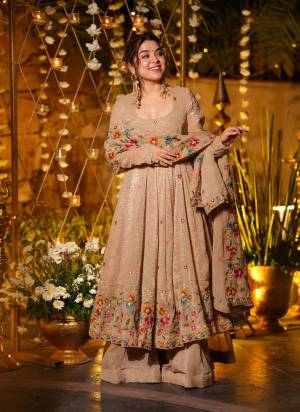 Attrective These Beautiful Looking Readymade Plazzo Suits.These Top And Bottom is Fabricated On Crunchy Silk And Crunchy Silk Dupatta.Its Beautified With Designer Thread,Sequance Embroidery Work .