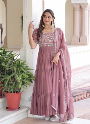 Attactive These Beautiful Looking Readymade Long Gown With Dupatta.These Gown And Dupatta is Fabricated On Faux Georgette.Its Beautified With Designer Sequance Embroidery,Beads Work.