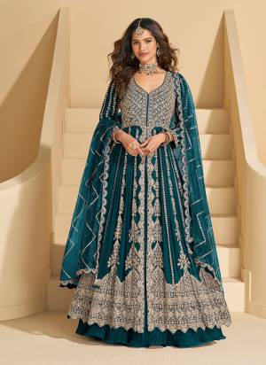 Attractive These Party Wear Free Size Stitched Anarkali Suit in Fine Colored Pair.These Top And Dupatta Are Chinon And Pair With Santoon Inner.Its Beautified With Heavy Designer Embroidery Work.