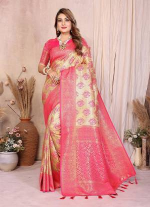 Garb These Festivel,Party Wear Saree in Fine Colored.These Saree And Blouse is Fabricated On Banarasi Tissue Silk.Its Beautified With Woven Paithani Pallu Designer.