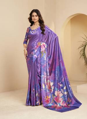 Attractive These Fastive And Party Wear Saree in Fine Colored.These Saree And Blouse is Fabricated On Malai Crepe Silk.Its Beautified With Designer Digital Printed.