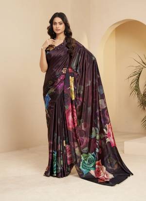 Attractive These Fastive And Party Wear Saree in Fine Colored.These Saree And Blouse is Fabricated On Malai Crepe Silk.Its Beautified With Designer Digital Printed.
