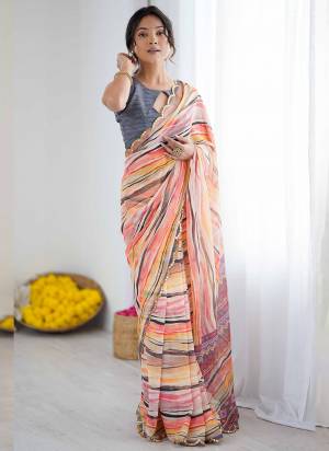 Attractive These Party Wear Saree in Fine Colored.These Saree Are Georgette And Blouse is Georgette Fabricated.Its Beautified With Designer Printed With Mirror Cut Border.