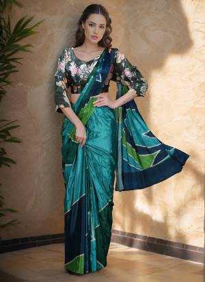Looking These Party Wear Ready To Wear Saree With Blouse in Fine Colored.These Saree Are Silk Crepe And Blouse is Silk Crepe Fabricated.Its Beautified With Designer Digital Printed.