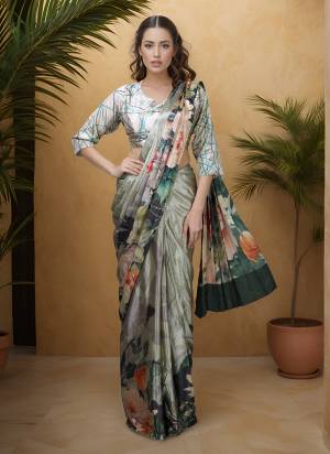 Looking These Party Wear Ready To Wear Saree With Blouse in Fine Colored.These Saree Are Silk Crepe And Blouse is Silk Crepe Fabricated.Its Beautified With Designer Digital Printed.