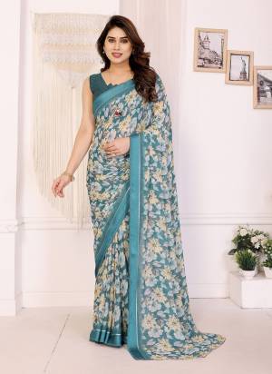 Attrective These Party Wear Saree in Fine Colored.These Saree Are Moss Satin Patta And Blouse is Moss Satin Patta Fabricated.Its Beautified With Designer Flower Printed.
