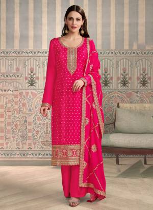 Attractive These Party Wear Suit in Fine Colored Pair With Bottom And Dupatta.These Top Are Viscose Chiniya Silk And Dupatta Are Fabricated On Georgette Pair With Santoon Bottom.Its Beautified With Woven Designer With Embroidery Work.