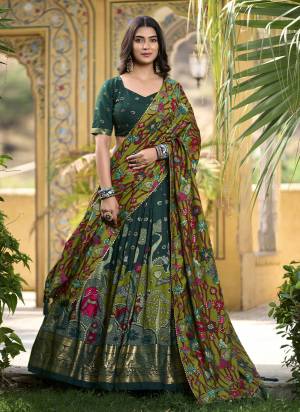 Looking These Party Wear Lehenga Choli in Fine Colored. These Lehenga And Blouse Are Tussar Silk And Dupatta Are Fabricated On Tussar Silk Fabriced. It is Beautified With Designer Kashmiri Foil  Printed.
