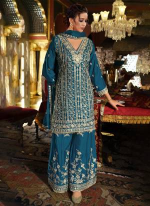 Garb These Party Wear Free Size Stitched Plazzo Suit With Dupatta in Fine Colored Pair.These Top And Bottom Are Chinon And Pair With Chinon Dupatta Fabric.Its Beautified With Heavy Designer Embroidery Work.