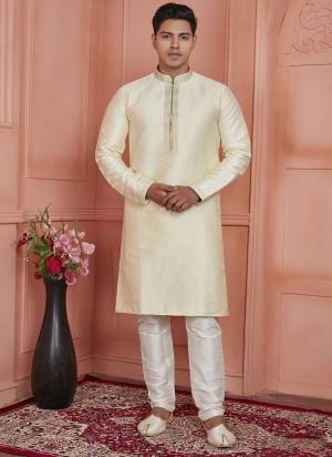 Looking These Party Wear Mans Wear Kutra Payjama wearing this fashionable. These Kurta Are Jacquard Silk And Payjama Art Silk finest Fabriced With Woven Designer With Embroidery Work.