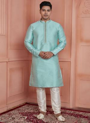 Looking These Party Wear Mans Wear Kutra Payjama wearing this fashionable. These Kurta Are Jacquard Silk And Payjama Art Silk finest Fabriced With Woven Designer With Embroidery Work.